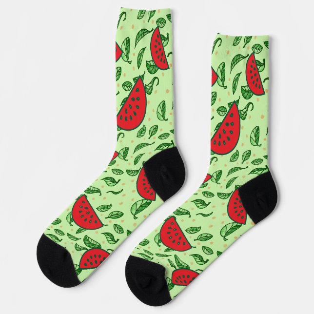 Watermelon Leaf Summer Socks (Left)