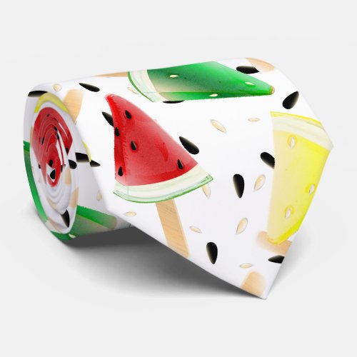 Watermelon Lemon Lime Fruit Popsicle Neck Tie