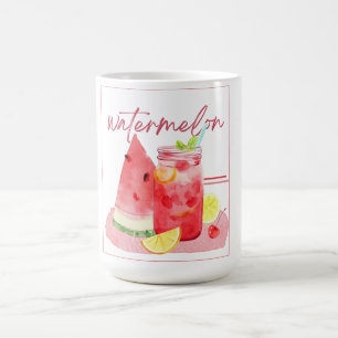 Watermelon Lemonade Watercolor Art Coffee Mug