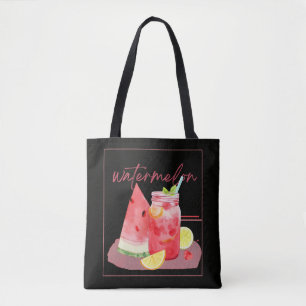 Watermelon Lemonade Watercolor Art Tote Bag