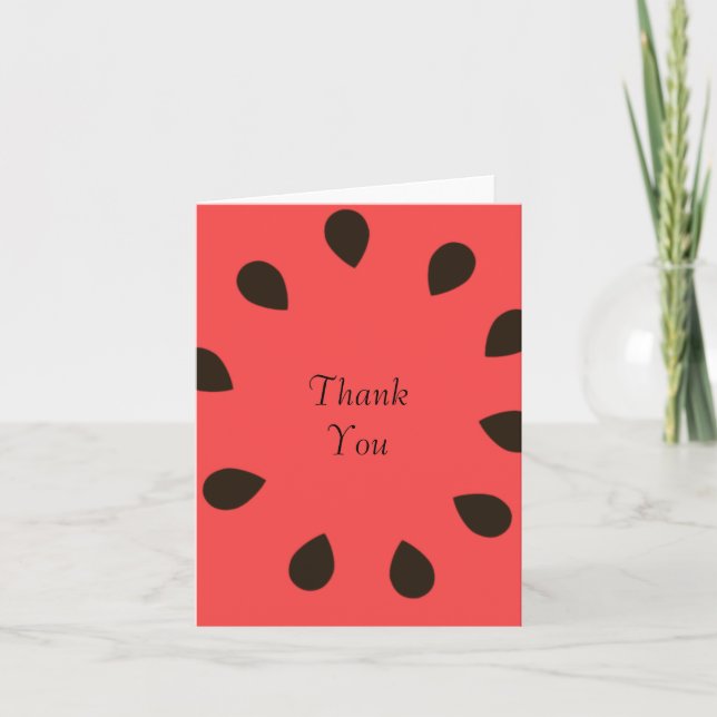 Watermelon Letterpress Thank You Card (Front)