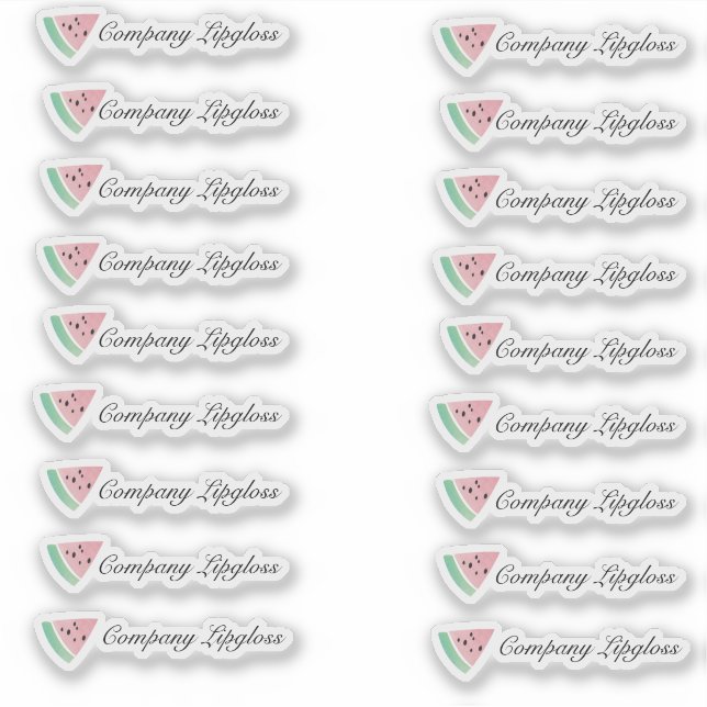 Watermelon Lip Gloss Packaging Business Name Sticker (Front)