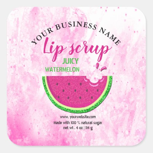 Watermelon lip scrub  square sticker