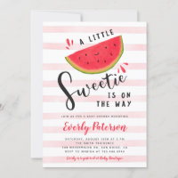 Watermelon Little Sweetie Baby Shower Invitation