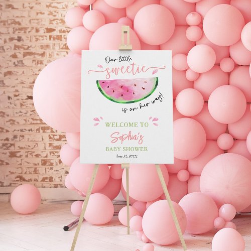 Watermelon Little Sweetie Baby Shower Welcome Foam Board