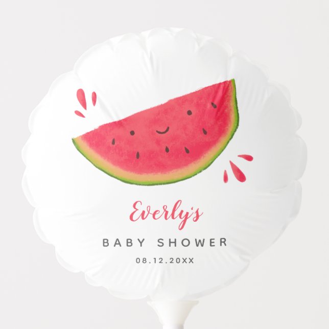 Watermelon Little Sweetie Girl Baby Shower Balloon (Front)