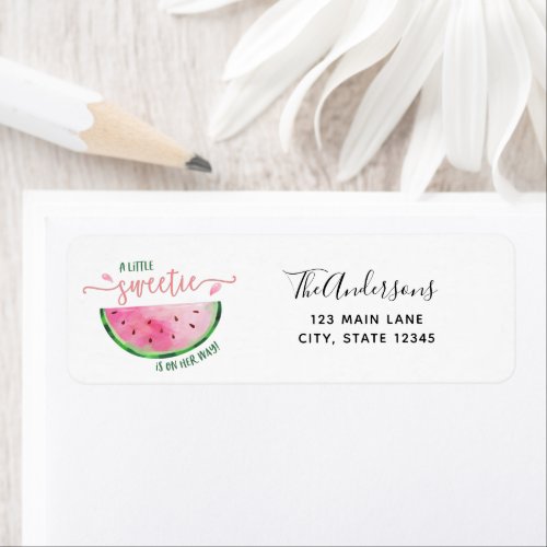 Watermelon Little Sweetie Return Address Label