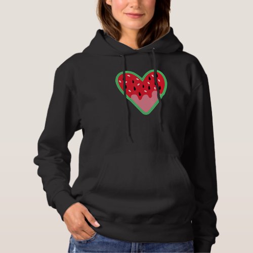 Watermelon Love Heart Funny Watermelons Fruit Love Hoodie