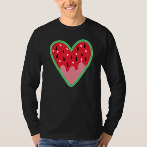 Watermelon Love Heart Funny Watermelons Fruit Love T-Shirt