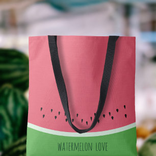 Watermelon Love Personalized Pink and Green Summer Tote Bag