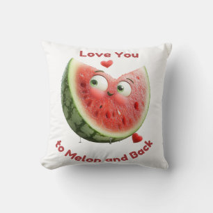 Watermelon Love: Sweet & Juicy Heart Throw Pillow