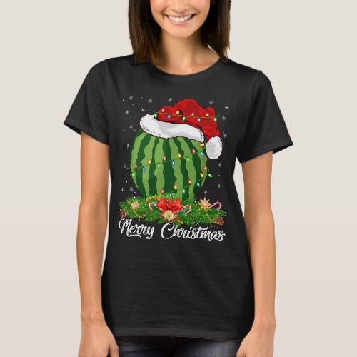 Watermelon Lover Matching Santa Hat Watermelon Chr T_Shirt