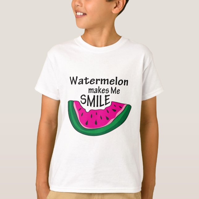 Watermelon Makes Me Smile T-Shirt (Front)
