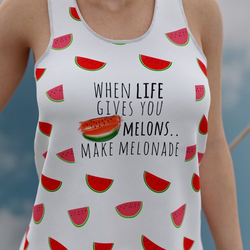 Watermelon Makes Melonade Funny Summer Quote Tank Top