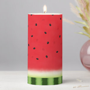 Watermelon Medium Pillar Candle