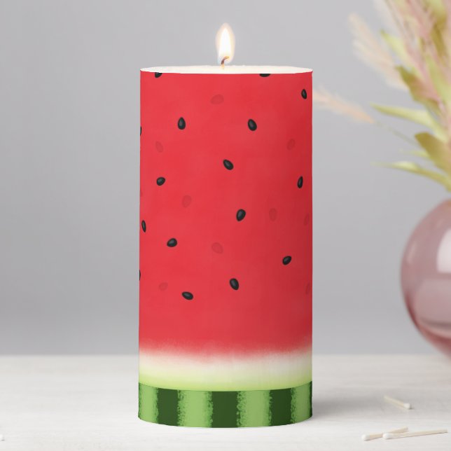 Watermelon Medium Pillar Candle (In Situ)