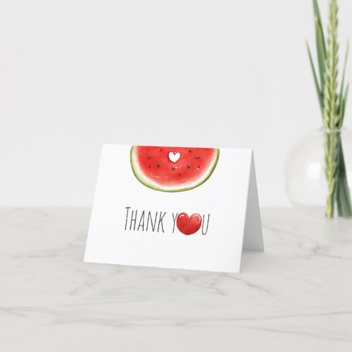 Watermelon Minimalism Sweet Girl Baby Shower Thank You Card