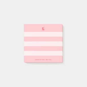 Watermelon Modern Monogram Name Groovy Striped Post-it Notes