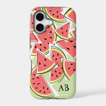 Watermelon 'Monogram' green iPhone case vertical