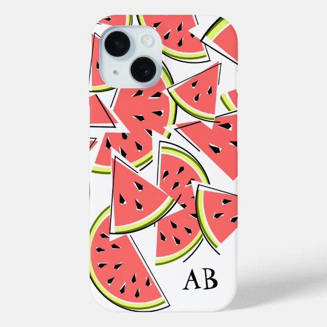 Watermelon 'Monogram' iPhone case vertical (Back)