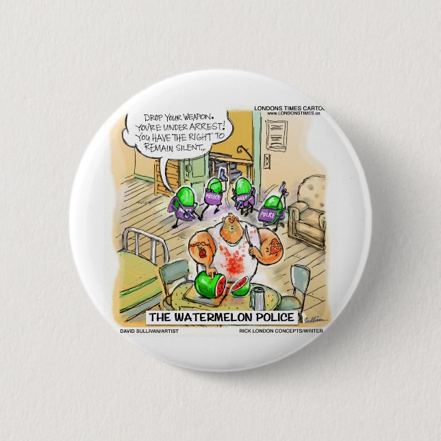 Watermelon Murder Funny Tees Mugs & Gifts Pinback Button (Front)