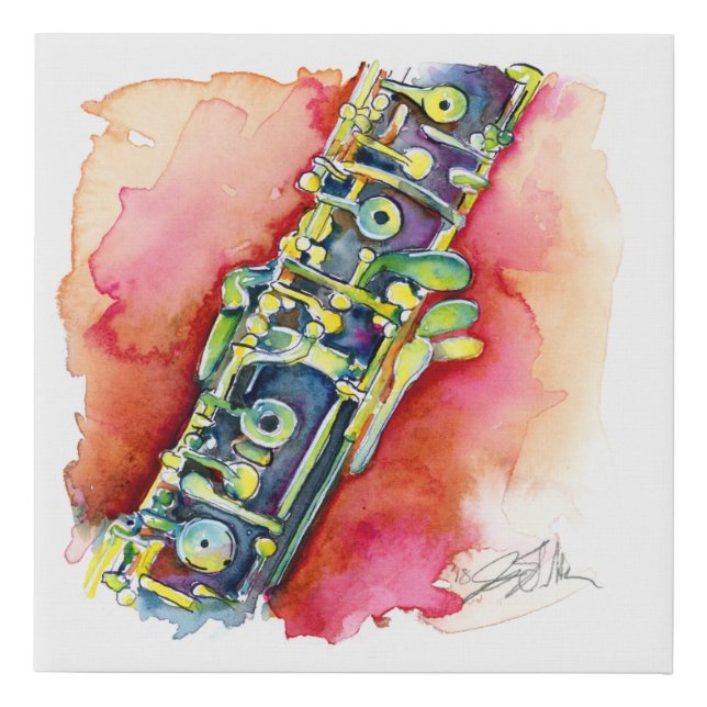 Watermelon Oboe - woodwinds faux canvas wrap (Front)