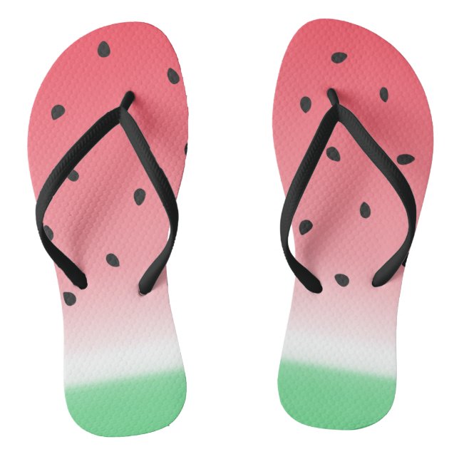 Watermelon Ombre Stripes Flip Flops (Footbed)