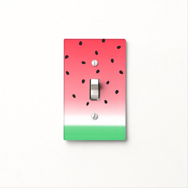Watermelon Ombre Stripes Light Switch Cover (In Situ)