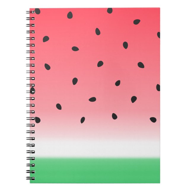 Watermelon Ombre Stripes Notebook (Front)
