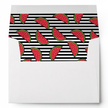 Watermelon on Black & White Stripes Pattern Envelope Watermelon on Black & White Stripes Pattern Envelope