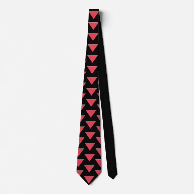 Watermelon on inverted red triangle resistance neck tie (Front)