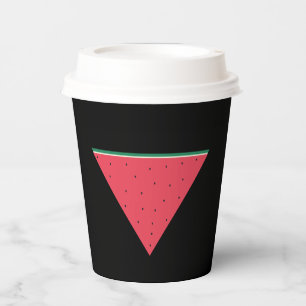 Watermelon on inverted red triangle resistance paper cups