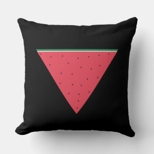 Watermelon on inverted red triangle resistance throw pillow