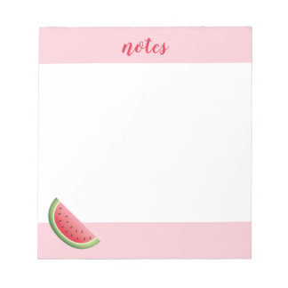 Watermelon On Pink & Personalized Title Or Name Notepad