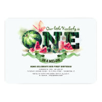 Watermelon One in a Melon 1st Birthday Invitation