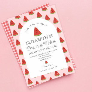 Watermelon One in a melon 1st birthday Invitation