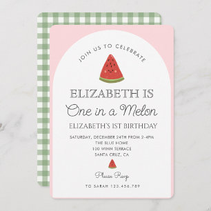 Watermelon One in a melon 1st birthday  Invitation