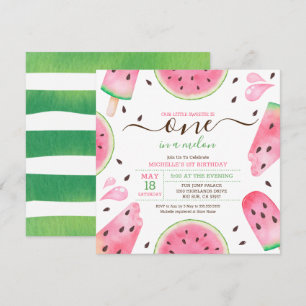 Watermelon One In A Melon 1st Birthday Invitation