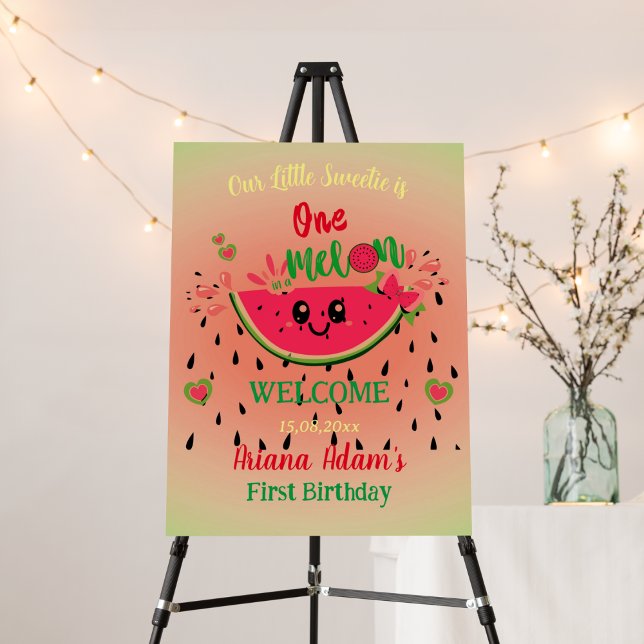 Watermelon One in a Melon 1st Birthday Invitation  Foam Board (Creator Uploaded)