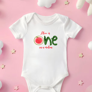 Watermelon one in a melon first Birthday Baby Bodysuit