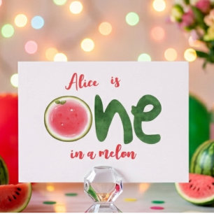 Watermelon one in a melon first Birthday Invitation