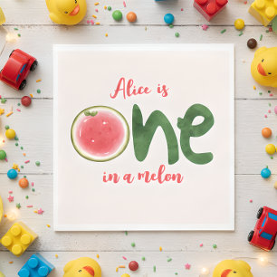 Watermelon one in a melon first Birthday Napkins