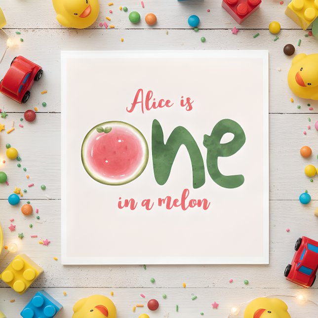 Watermelon one in a melon first Birthday Napkins (Creator Uploaded)