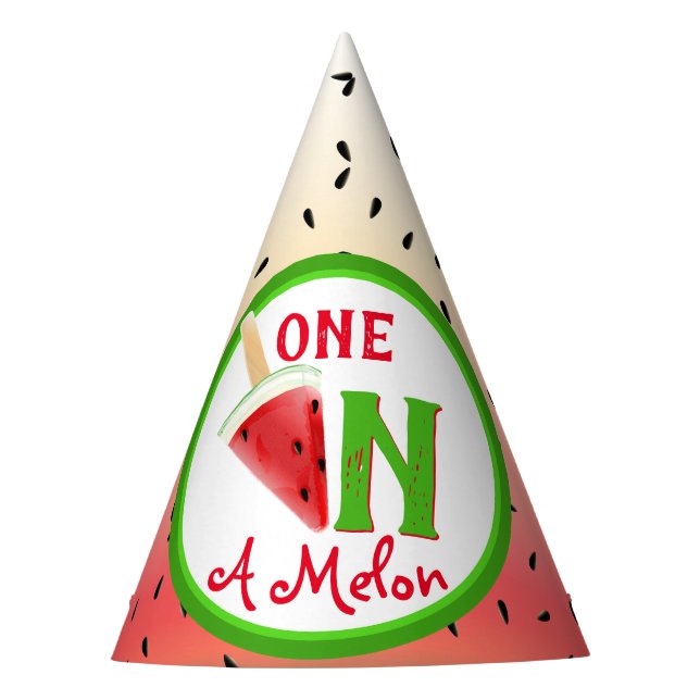 Watermelon One In A Melon Fruit Party Hat (Front)