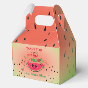 Watermelon One in a Melon Girl's First Birthday Favor Boxes