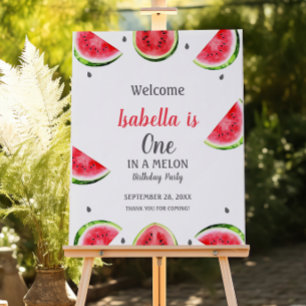 Watermelon One In A Melon Little Girl Welcome Sign