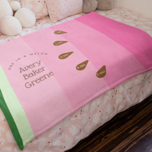 Watermelon One in a Melon Milestone Baby Blanket