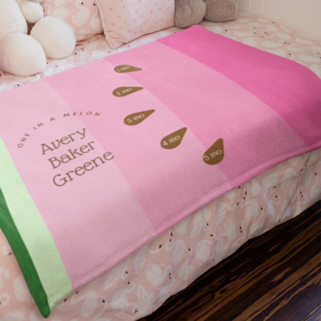 Watermelon One in a Melon Milestone  Baby Blanket (Creator Uploaded)