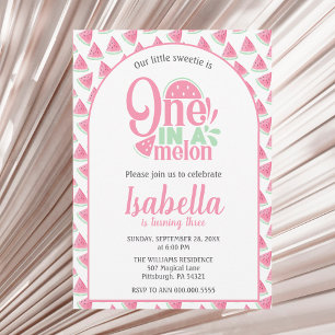 Watermelon One In A Melon Sweet Little Girl Invitation