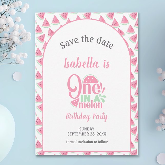 Watermelon One In A Melon Sweet Little Girl Save The Date (Creator Uploaded)